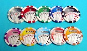 Royal Flush Poker Chip 11.5g Closeout Sold by the Roll, AGS-RFCC